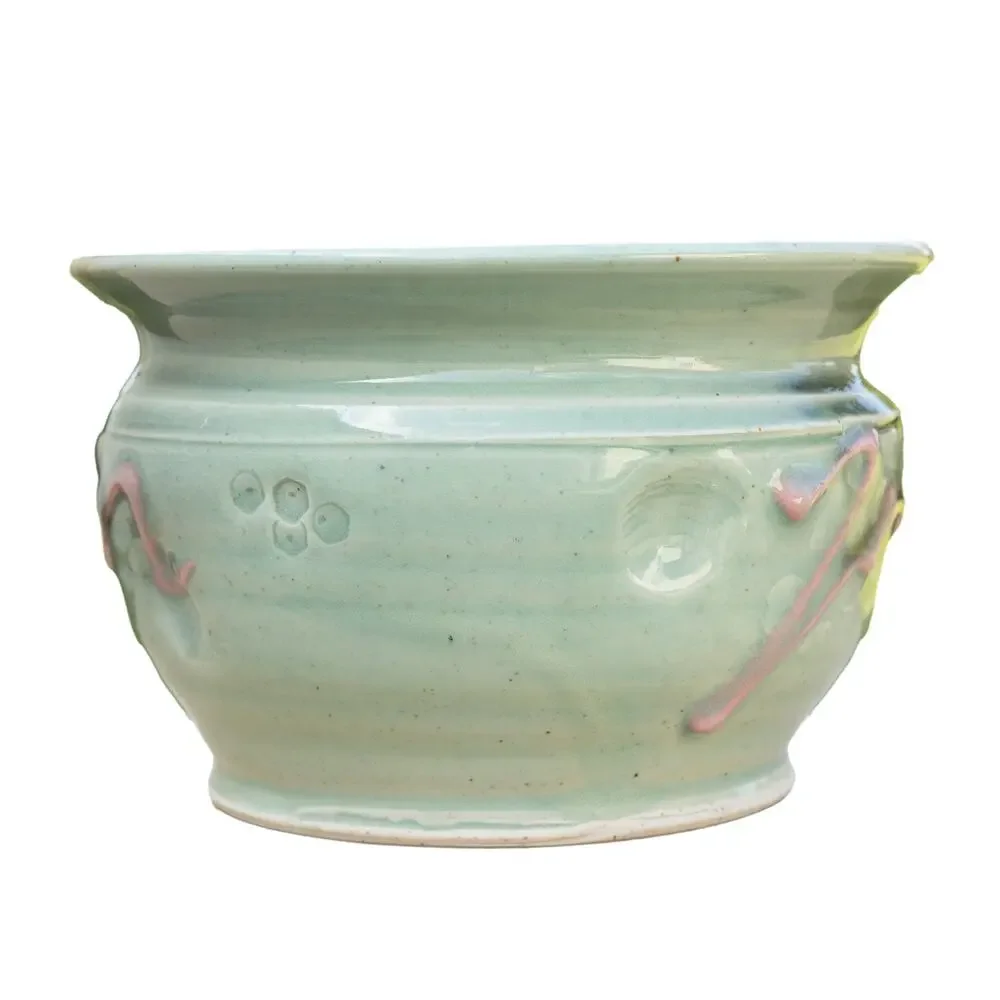 Vintage Hand-Thrown Studio Pottery Planter & Cachepot – Sage & Earth